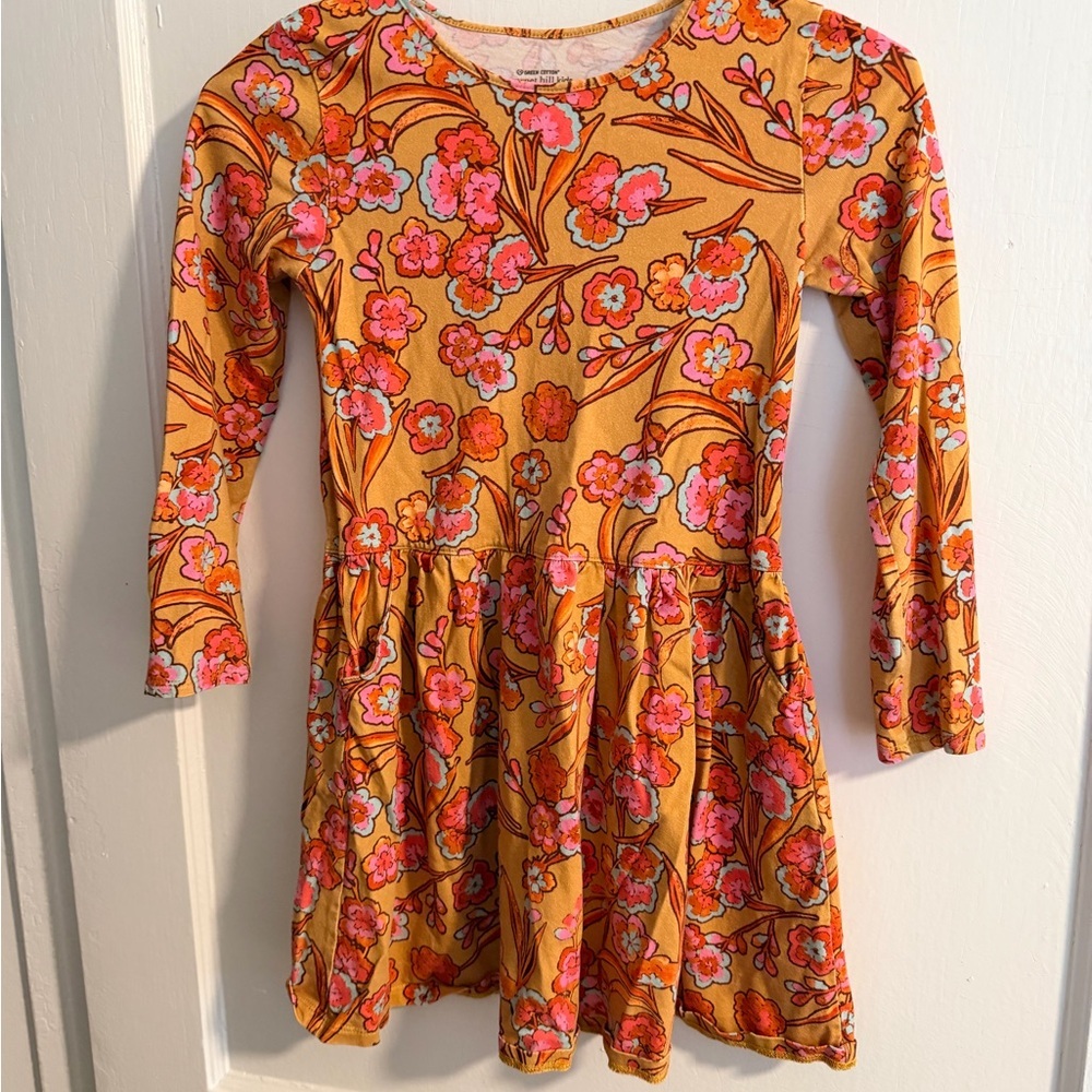 Garnet Hill Orange and Pink Floral Kids Dress